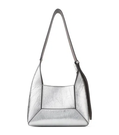 JIMMY CHOO SMALL METALLIC DIAMOND SHOULDER BAG