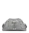 JIMMY CHOO SMALL SATIN CINCH BUCKET BAG