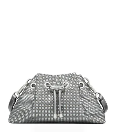 Jimmy Choo Bon Bon Crystal-embellished Shoulder Bag In Ash/antique Silver