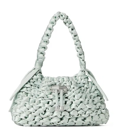 JIMMY CHOO SMALL SATIN CINCH SHOULDER BAG