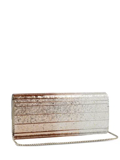 Jimmy Choo Small Sweetie Glitter-embellishment Clutch In Orange