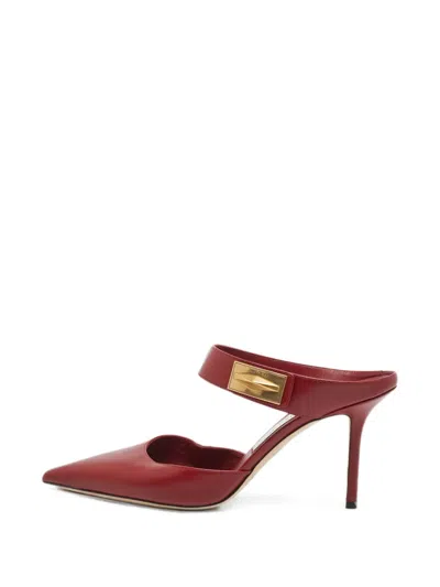 Pre-owned Jimmy Choo Smokey Pointed-toe Mules In Red