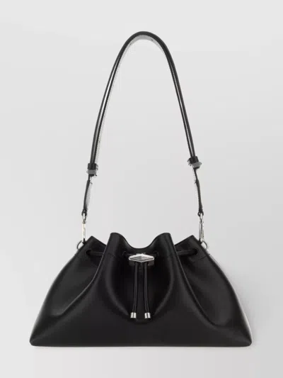 Jimmy Choo Smooth Leather Crossbody Bag With Adjustable Strap In Black