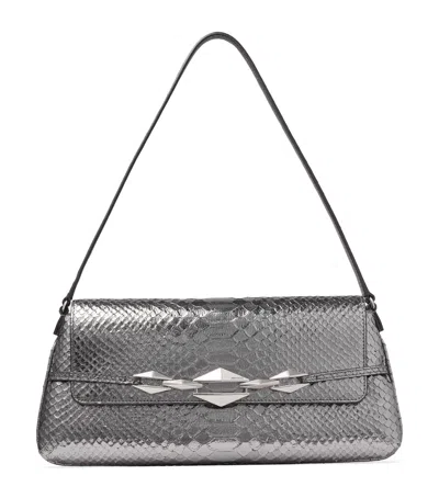 JIMMY CHOO SNAKE PRINT DIAMOND SHOULDER BAG