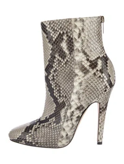 Pre-owned Jimmy Choo Snakeskin Animal Print Boots In Neutrals