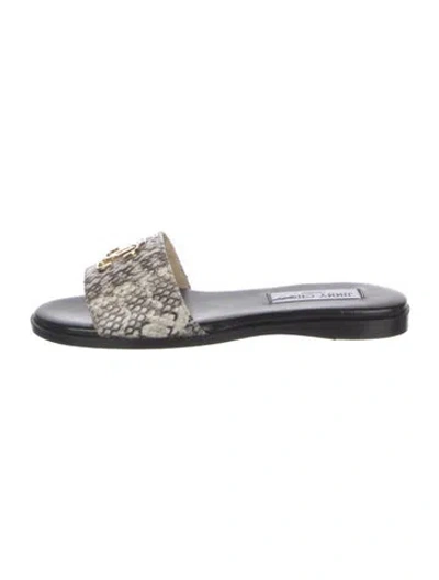 Pre-owned Jimmy Choo Snakeskin Animal Print Flats In Neutral