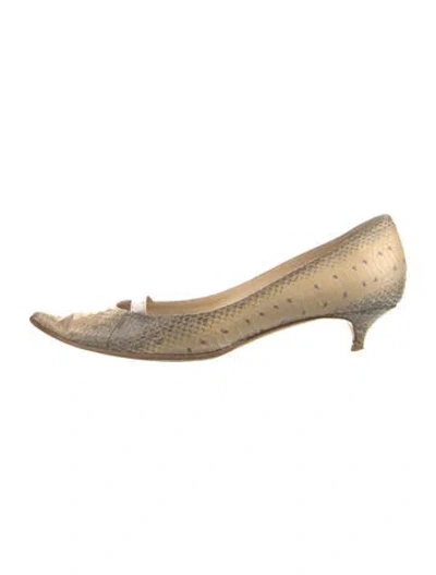 Pre-owned Jimmy Choo Snakeskin Animal Print Pumps In Neutral
