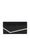 Jimmy Choo Snake-print Leather Clutch With Gold Accents In Black