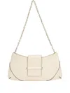 Jimmy Choo Snakeskin-effect Embossed Chain Shoulder Bag In White