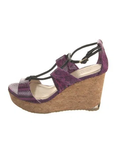 Pre-owned Jimmy Choo Snakeskin Patterned Sandals In Purple