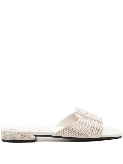Jimmy Choo Snakeskin-print Sandals In Neutral