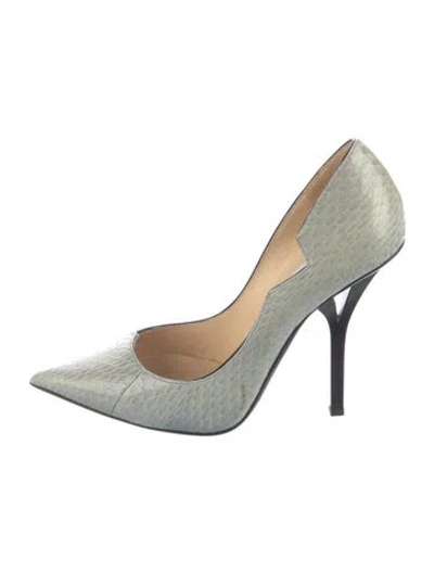 Pre-owned Jimmy Choo Snakeskin Pumps In Blue