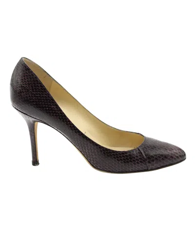 Jimmy Choo Snakeskin Pumps In Purple Leather