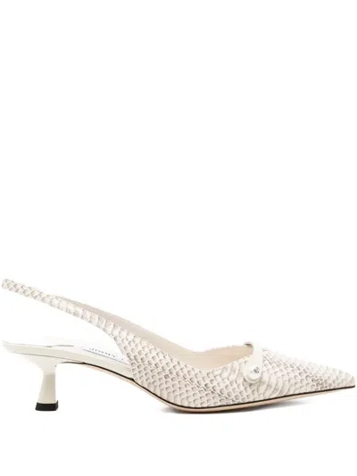 Jimmy Choo Snakeskin Slingback Pumps In Neutral