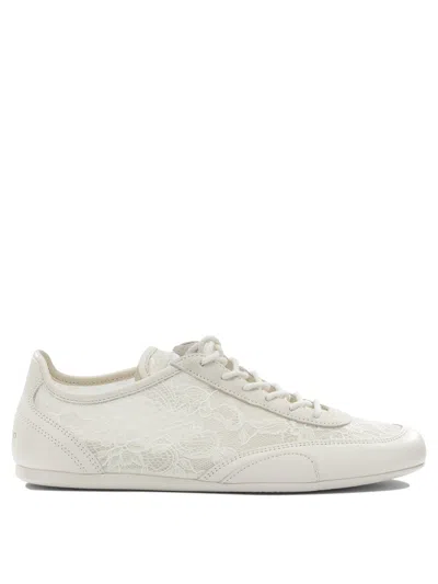 Jimmy Choo Beige Calf Leather Bos Taurus Athletic Sneakers In Neutral