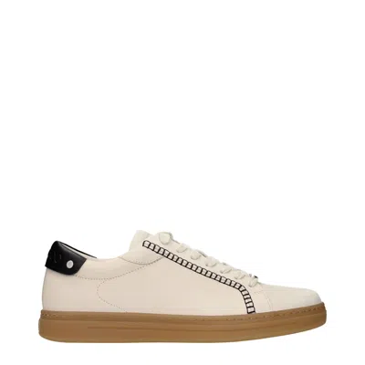 Jimmy Choo Sneakers Rome Man Camoscio Beige And Black In Multi