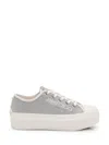 Jimmy Choo Palma Maxi Glittered Low-top Sneakers In Silver Latte