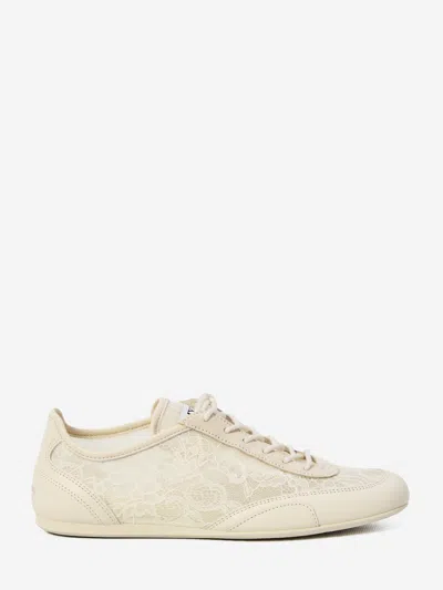 Jimmy Choo Beige Calf Leather Bos Taurus Athletic Sneakers In Neutral