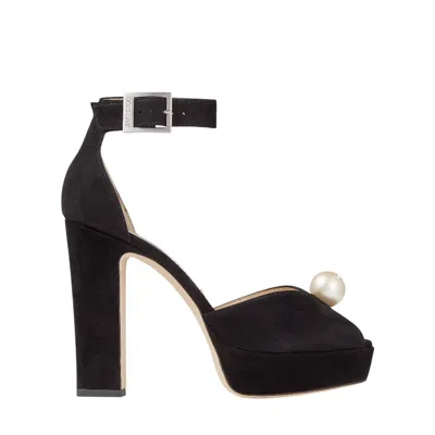 Jimmy Choo Socorie 120 Suede Platform Sandals In Black