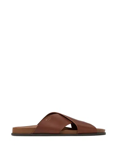 Jimmy Choo Sol Crossover-strap Sandals In Brown