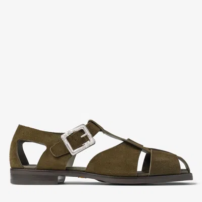 Jimmy Choo Meadow Buckled-detail Sandals In Green