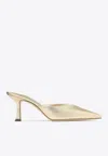 Jimmy Choo Solar 70 Mules In Metallic Lizard Print Leather In Gold