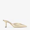Jimmy Choo Solar 70 Mules In Metallic Lizard Print Leather In Silver