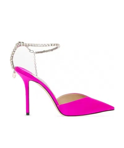 JIMMY CHOO SONG QIAN'S SAME CRYSTAL SATIN HIGH HEELS