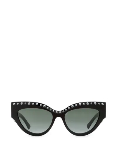 Jimmy Choo Sonja Faux-pearl Cat-eye Sunglasses In Black
