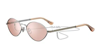 Pre-owned Jimmy Choo Sonny /s Silver/pink Flash (9f6/2s) Sunglasses