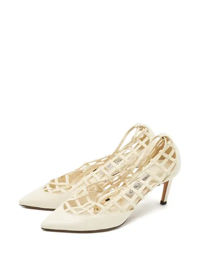 Pre-owned Jimmy Choo Soraya Leather Pumps In Neutral
