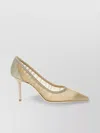 Jimmy Choo Sparkle Mesh Pointed Stiletto Pumps