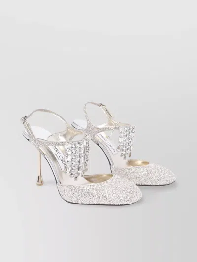 Jimmy Choo Sparkling Crystal Embellished Stiletto Pumps In Metallic