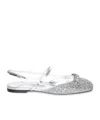 Jimmy Choo Glitter Pointed Toe Sandals With Embellished Detail In Silver