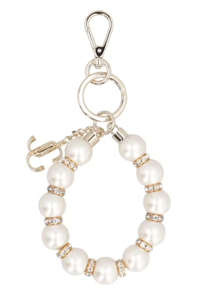 Jimmy Choo Sphere Keyring In White