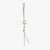 Jimmy Choo Spheres Bag Charm In Latte/hellgold