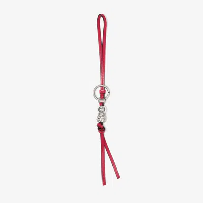 Jimmy Choo Spheres Charm In Rubinrot/silber