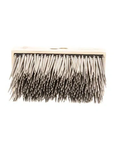 Pre-owned Jimmy Choo Spike Evening Bag In Metallic/silver