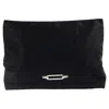 Jimmy Choo Square Clutch In Black Satin In Black