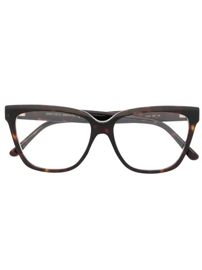 Jimmy Choo Square-frame Glasses In Brown