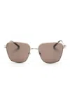 Jimmy Choo Square-frame Oversized Sunglasses In 金色