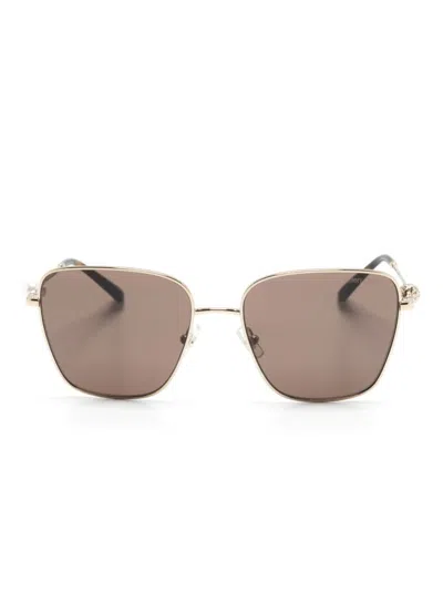 Jimmy Choo Square-frame Oversized Sunglasses In 金色