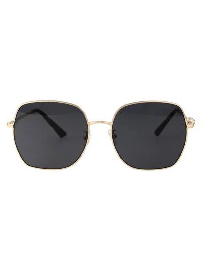 Jimmy Choo Square Frame Sunglasses In Gold