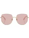 Jimmy Choo Eyewear Aviator Sunglasses In Gold