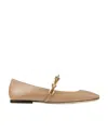 Jimmy Choo Beige Diamond Tilda Ballerina Flats In Nude