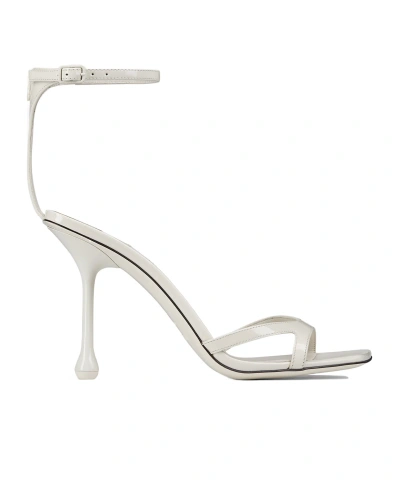 Jimmy Choo Ixia 95mm Patent Leather Sandals In White