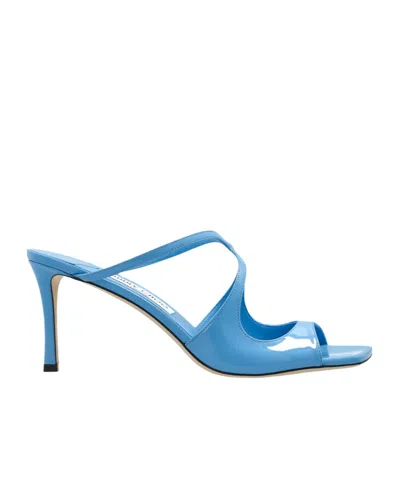 Jimmy Choo Square-headed High-heeled Sandals In Blue