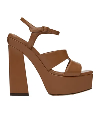 Jimmy Choo Square-headed High-heeled Sandals In Cuoio