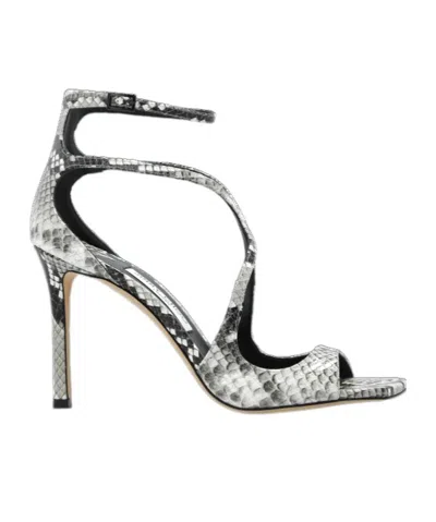 Jimmy Choo Square-headed High-heeled Sandals In Gray