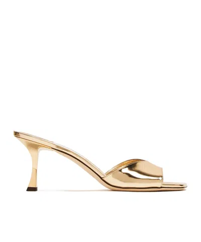 JIMMY CHOO SQUARE-HEADED HIGH-HEELED SANDALS